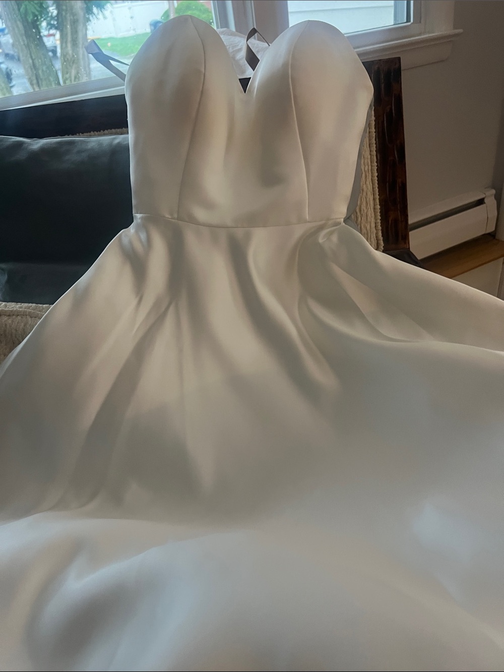 Robert Bullock Bride Strapless Satin Wedding Gown in White